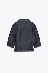 Z1975 FITTED DENIM PUFF SLEEVE SHIRT