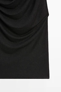 Shimmery draped top with knot detail