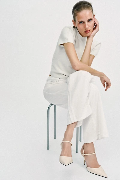 EMBOSSED SLINGBACK SHOES