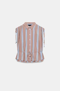 CHEMISE À RAYURES ET LACETS