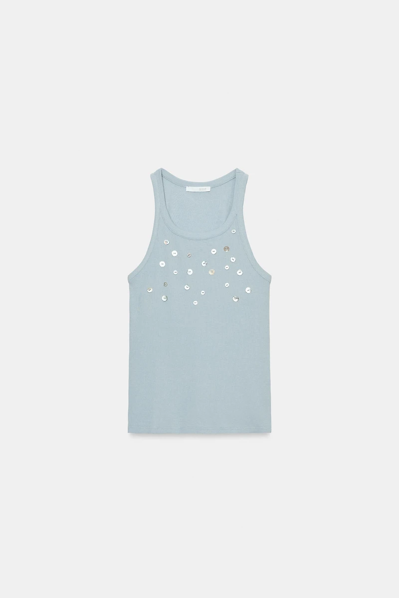BUTTONED RIB TOP