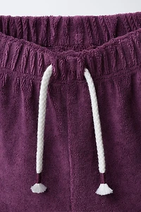SOLID TOWEL EFFECT T-SHIRT AND BERMUDA SET