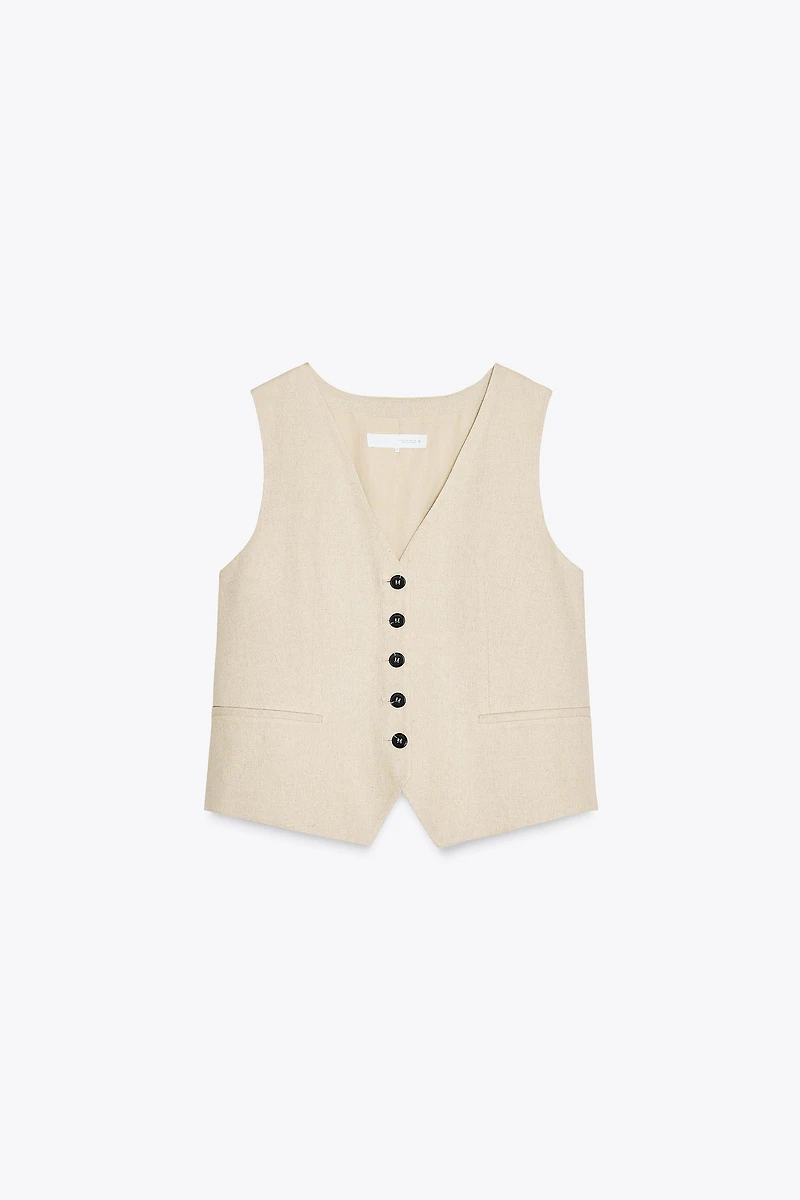 LINEN TAILORED VEST