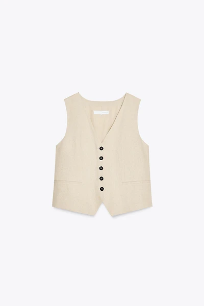 LINEN TAILORED VEST
