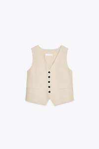 LINEN TAILORED VEST