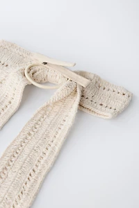 KNIT BOW CLIP PONYTAIL HOLDER