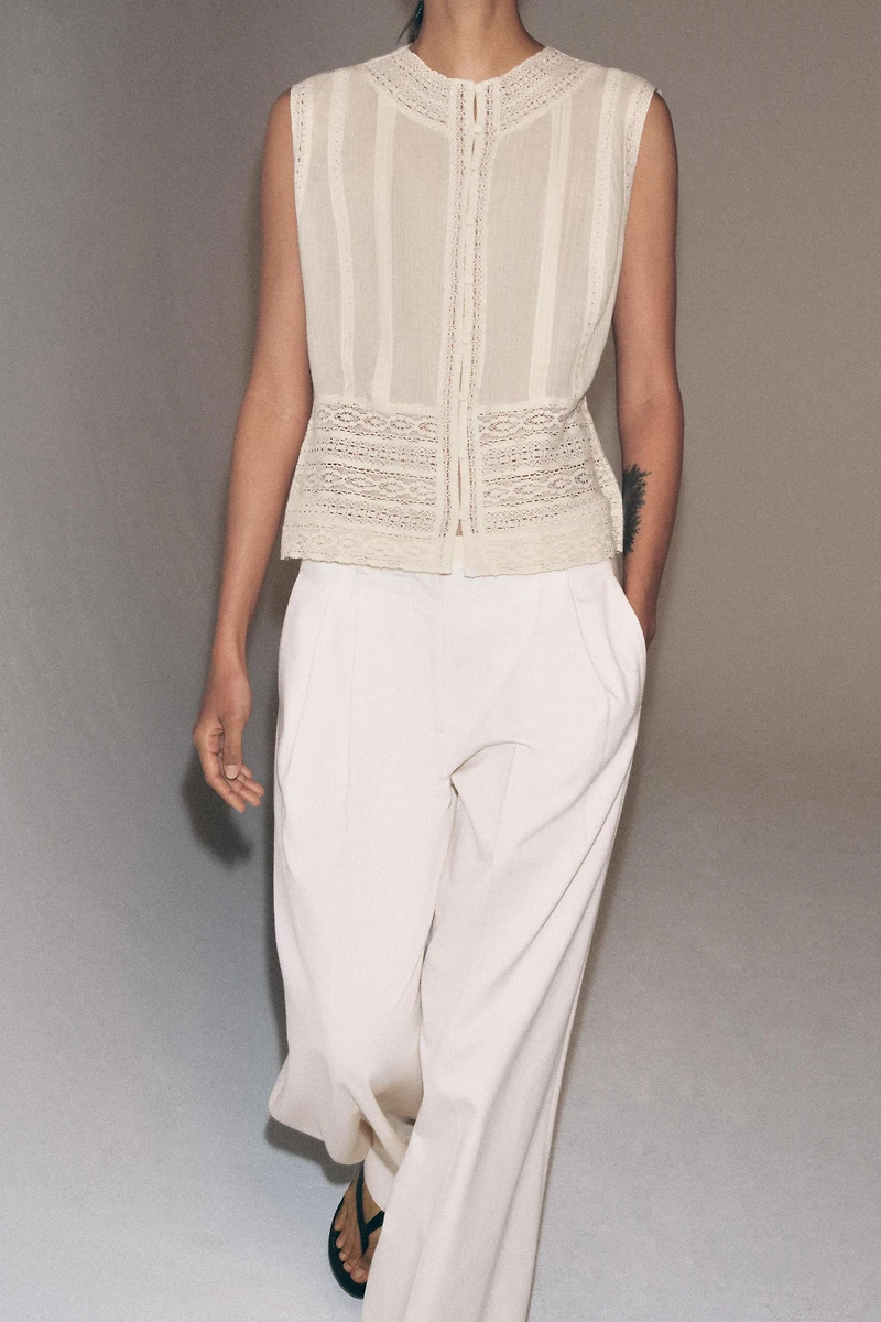 BLOUSE DENTELLE SANS MANCHES ZW COLLECTION
