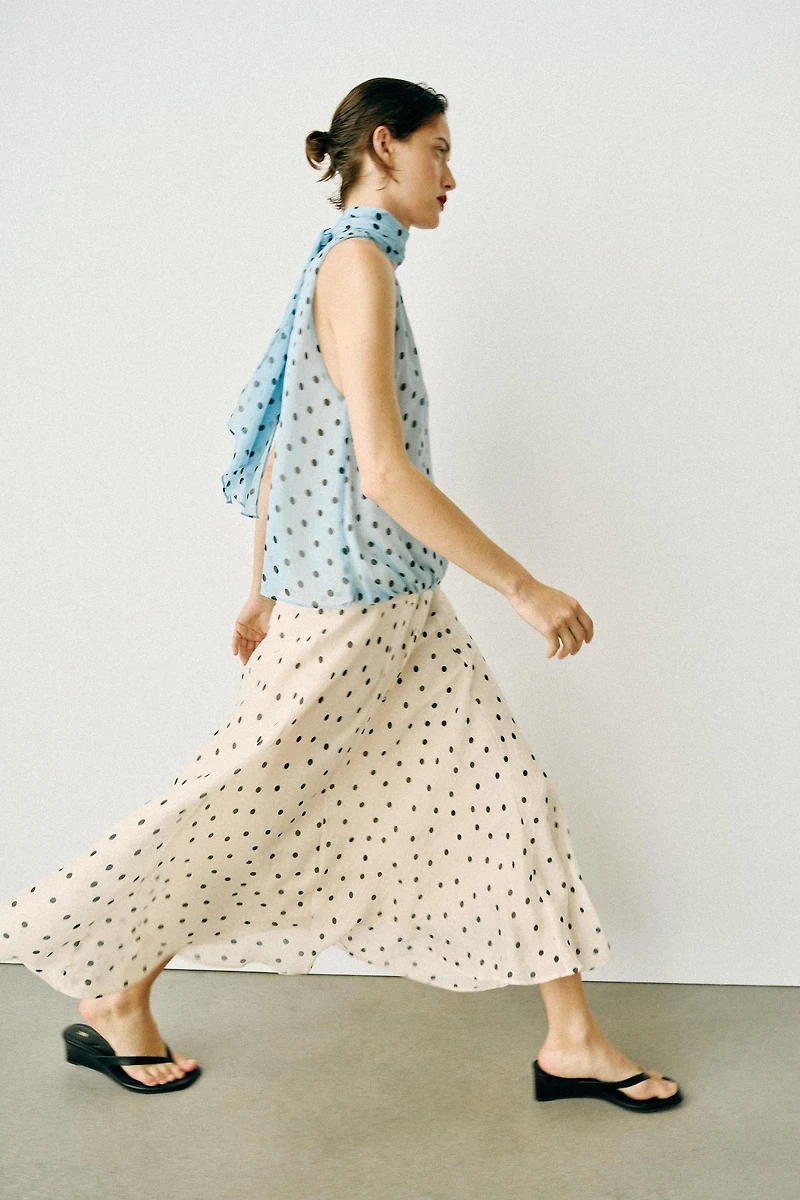 POLKA DOT TIE TOP