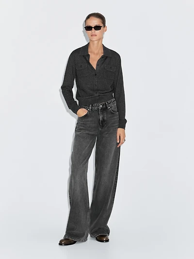 High-waist barrel fit jeans