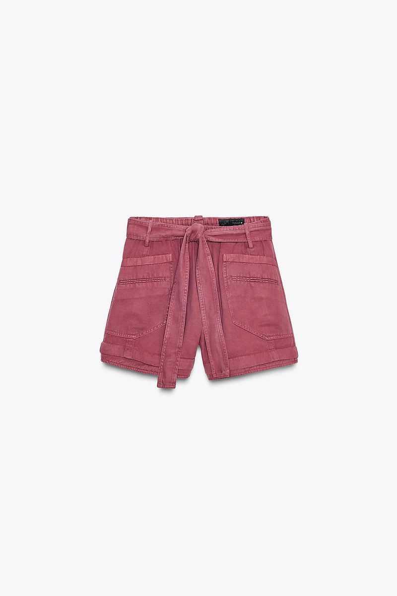 FLOWY BELTED SHORTS ZW COLLECTION