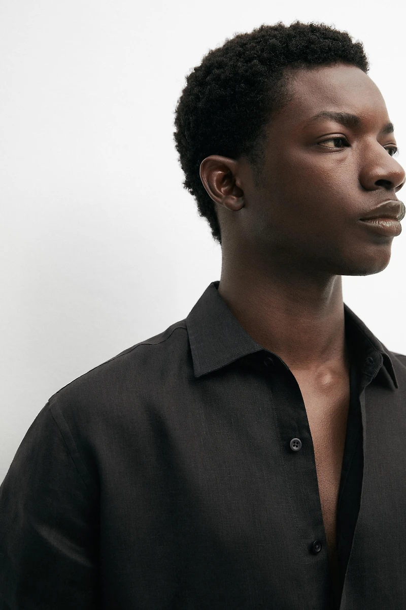 Slim fit 100% linen shirt
