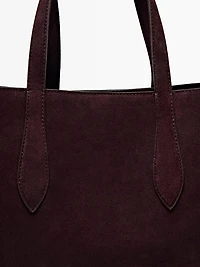 Half icon split suede bag