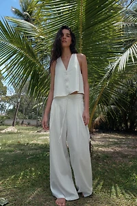 PANTALON LARGE À PINCES