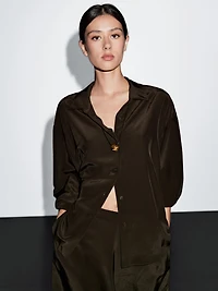 Flowing technical fabric shirt