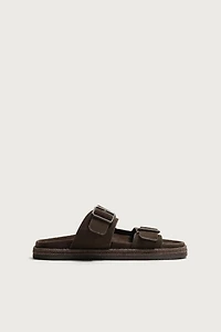 DOUBLE STRAP LEATHER SANDALS