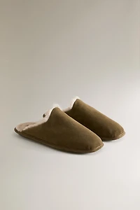 COZY LEATHER SLIPPERS