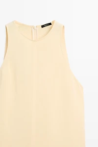 Flowing linen halter midi dress