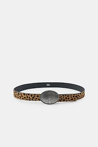 CEINTURE EN CUIR 100 % À IMPRIMÉ ANIMALIER