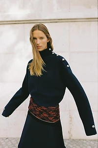 SOFT KNIT BUTTON SWEATER