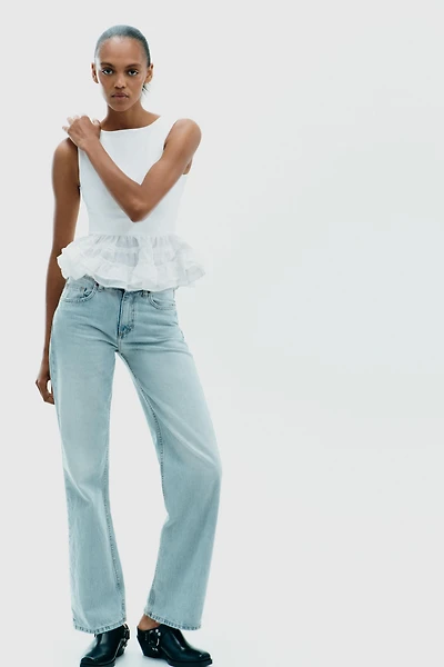 PEPLUM COMBINATION STRAP TOP