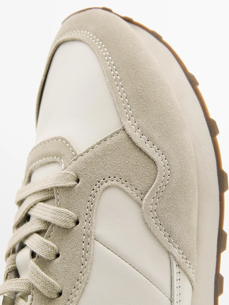 Trainers with contrast back piece