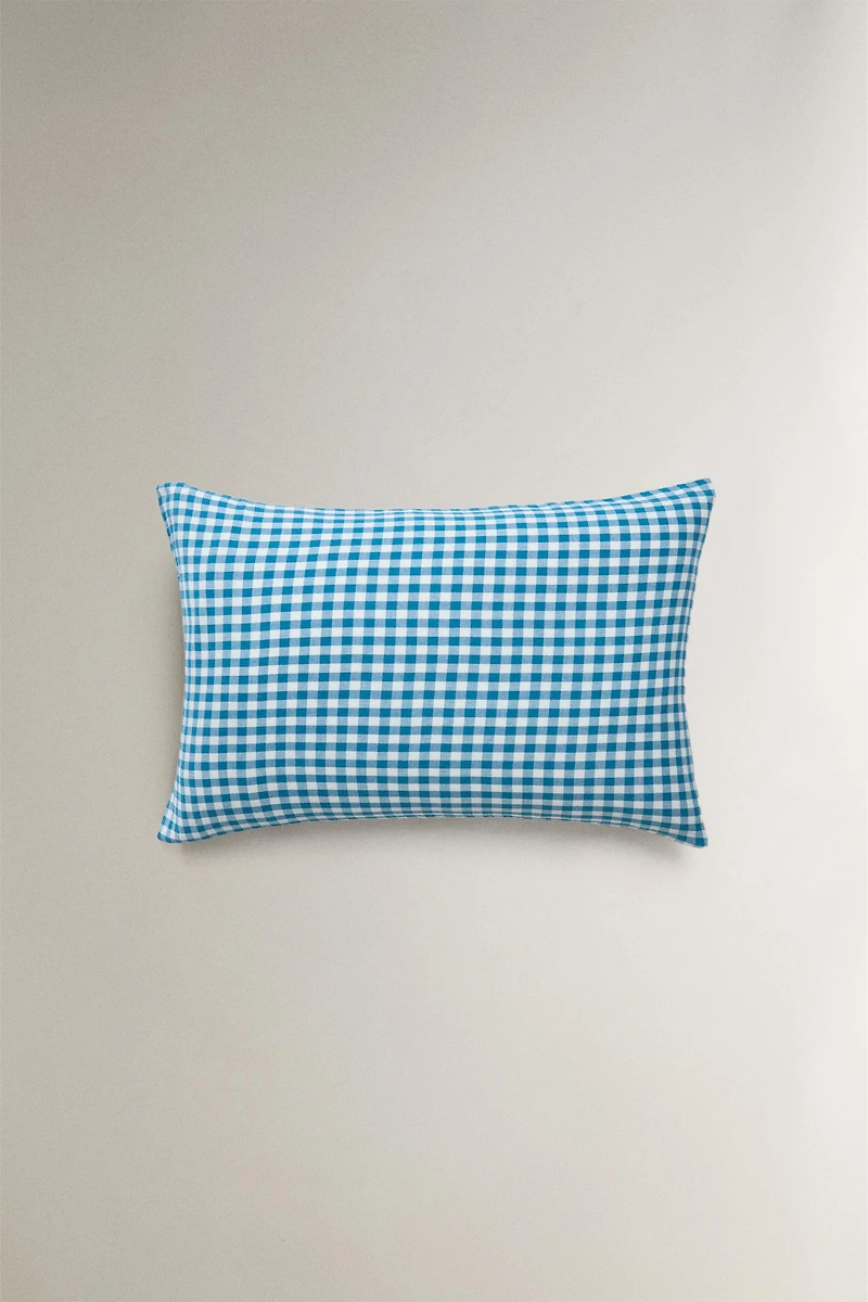 KIDS' CHECKERED CHIFFON PILLOWCASE