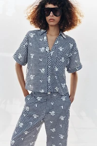 EMBROIDERED PLAID SHIRT