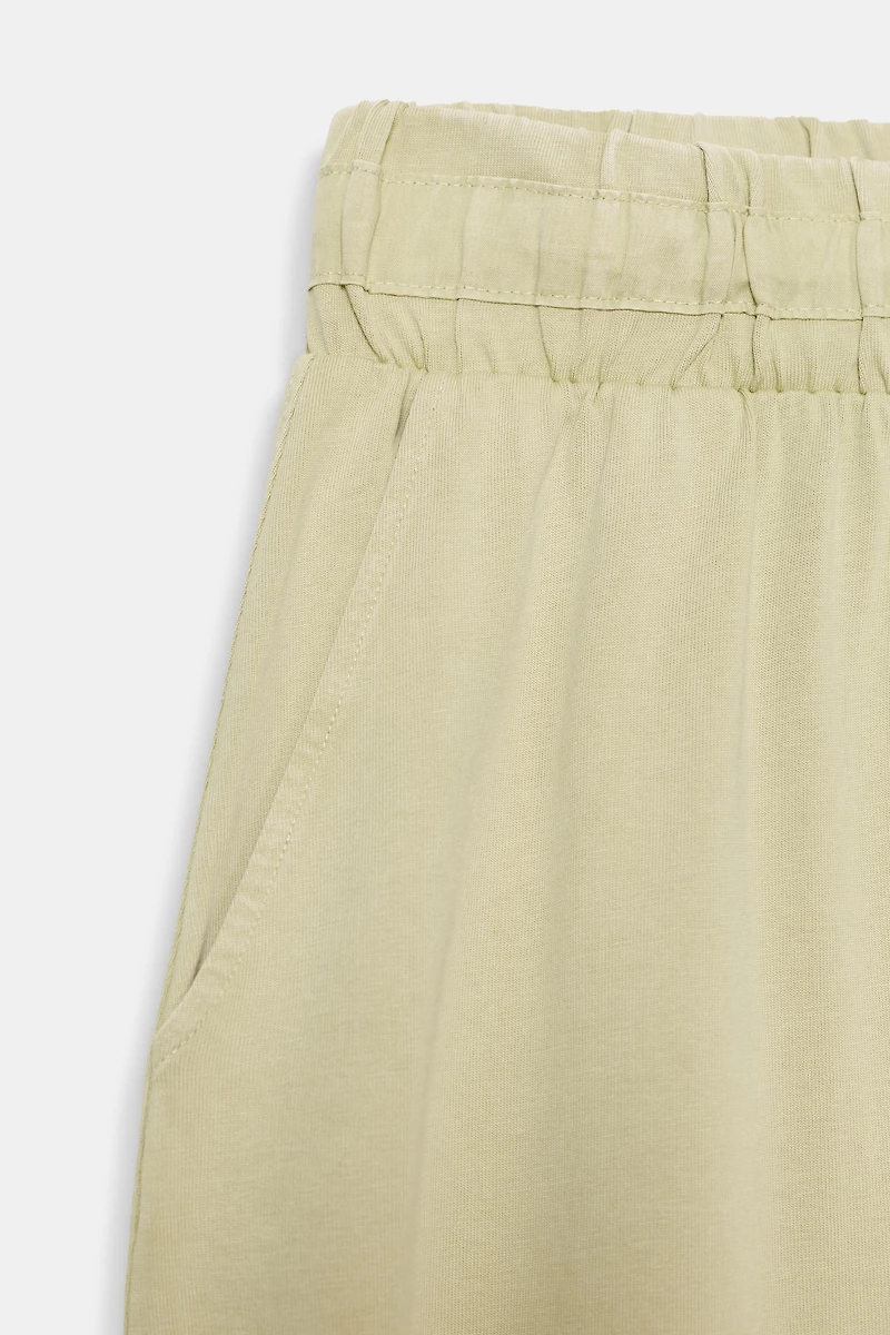 HEAVY COTTON WIDE LEG PANTS