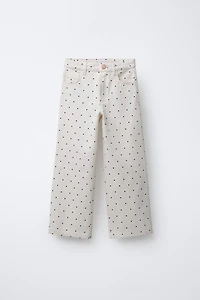 WIDE LEG POLKA DOT JEANS
