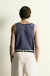 STRIPED JACQUARD KNIT TANK TOP