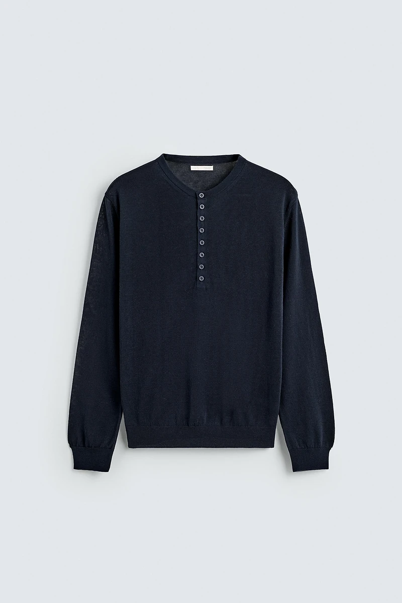 TEXTURED HENLEY JUMPER