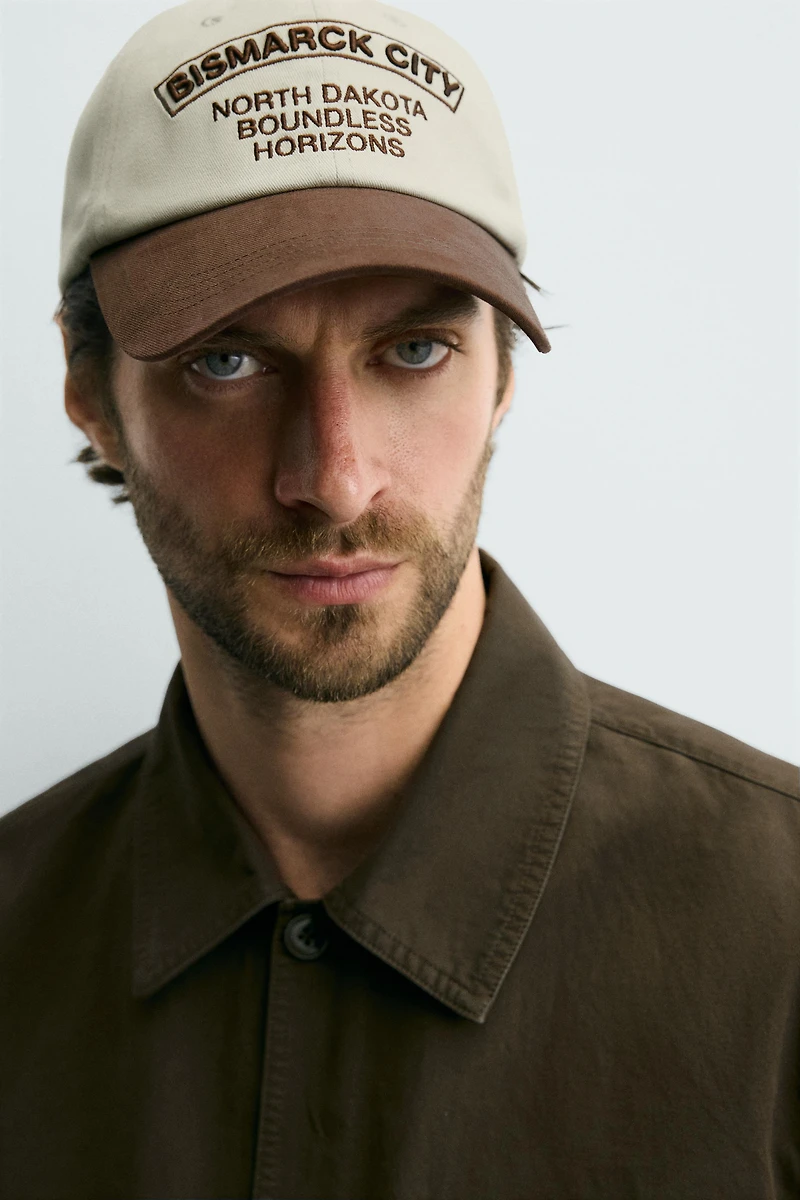 EMBROIDERED TEXT CAP