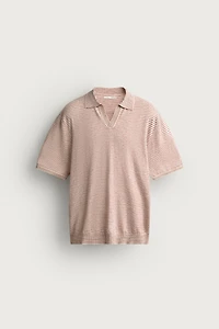 STRIPED JACQUARD KNIT POLO
