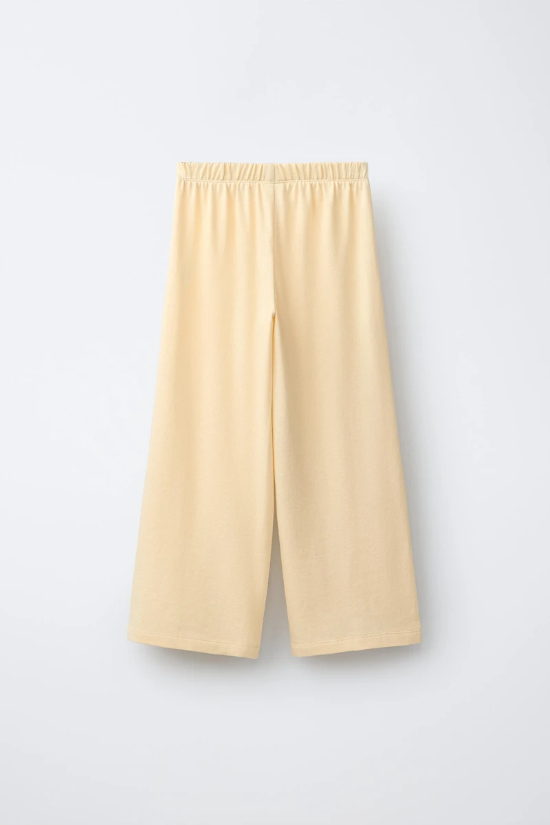 PLAIN WIDE LEG T-SHIRT AND PANTS SET