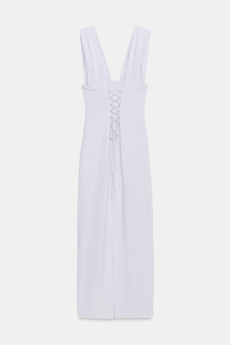 LACE-UP MIDI DRESS