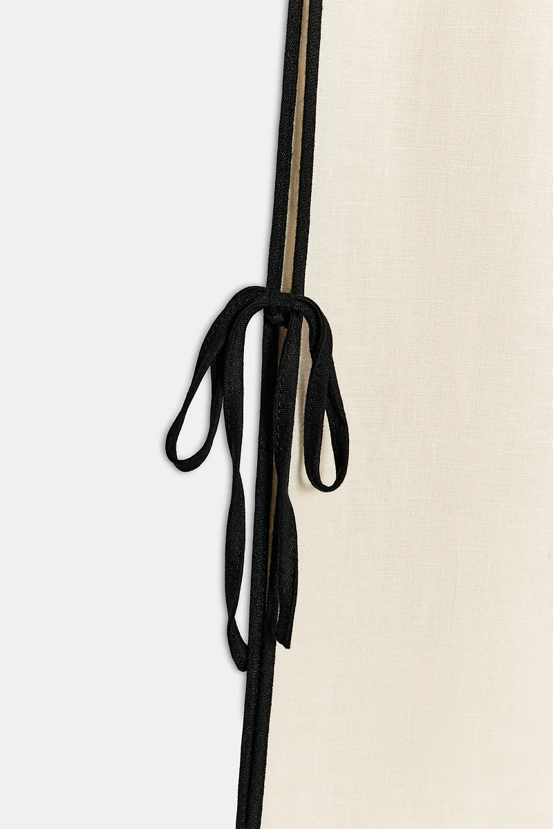100% LINEN PIPING TROUSERS ZW COLLECTION