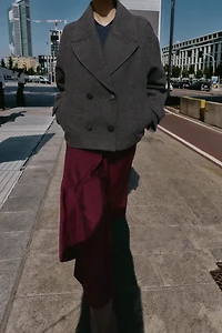 SOFT DOUBLE-BREASTED SHORT COAT