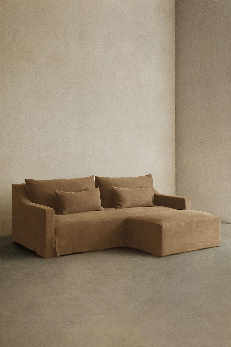 REMOVABLE FADED LINEN BEAN BAG CHAIR