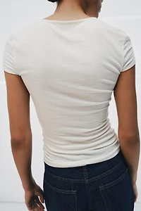 HENLEY NECK T-SHIRT