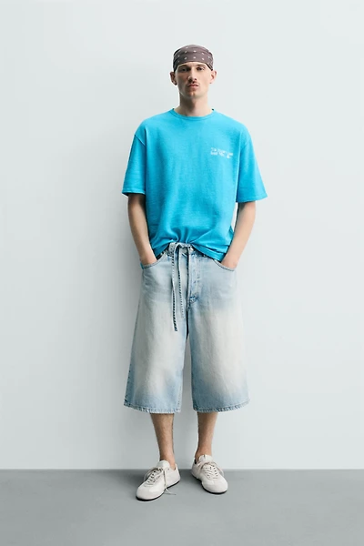 WASHED KNIT PRINTED T-SHIRT