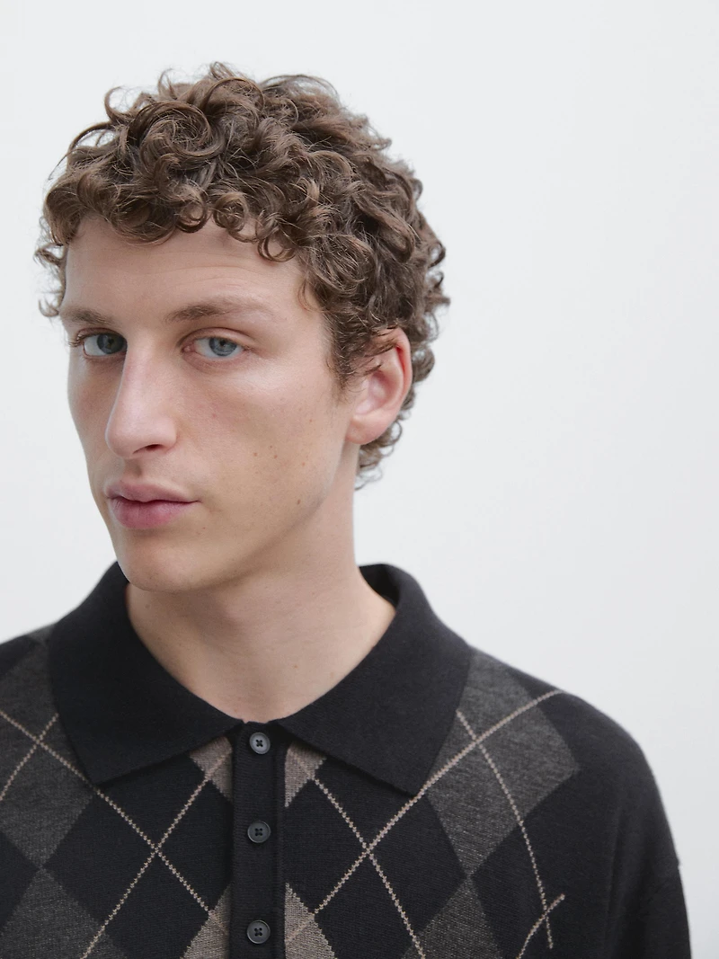 Pull en maille à détail losanges