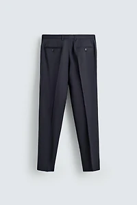 100% WOOL PINSTRIPE SUIT PANTS