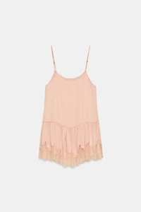 SATIN LACE SLIP DRESS