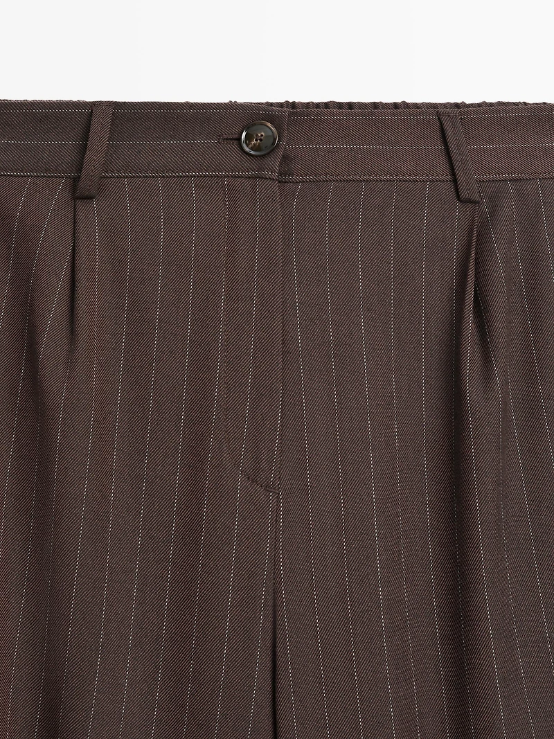 Pinstripe wide-leg trousers