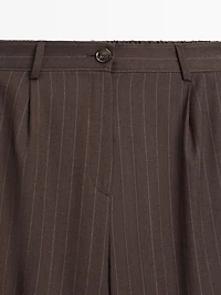 Pinstripe wide-leg trousers