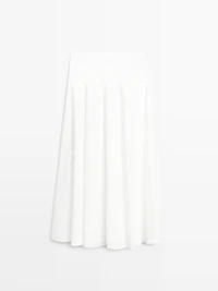 100% cotton midi skirt with yoke detail