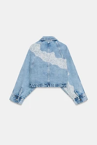Z1975 CROPPED LACE DENIM JACKET