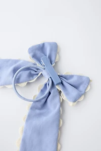 RUFFLE BOW BOBBY PIN HAIR TIE