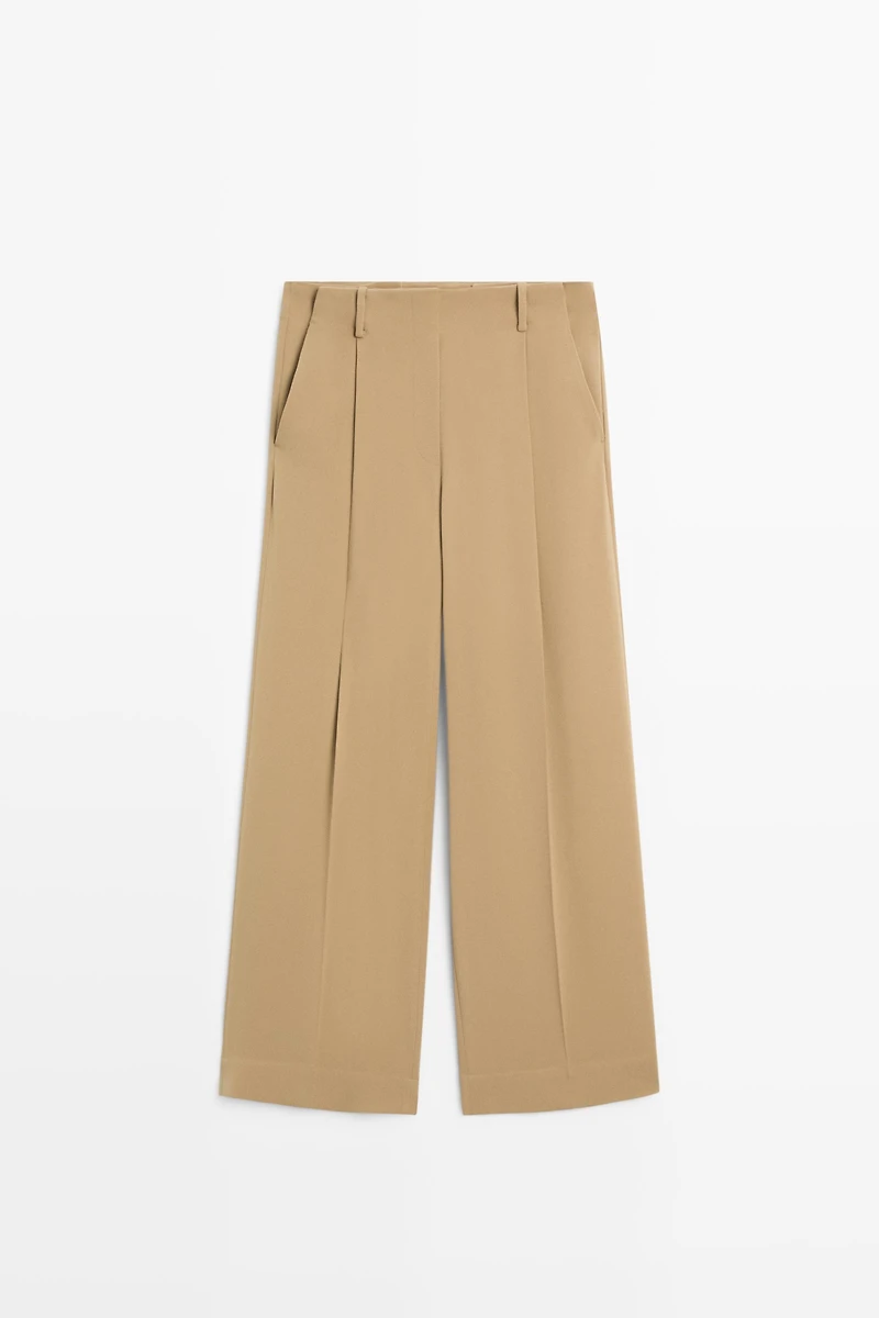 Flowing wide-leg darted pants - STUDIO