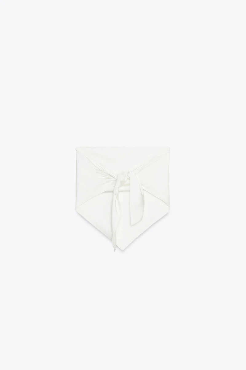 SATIN EFFECT HANKY TOP